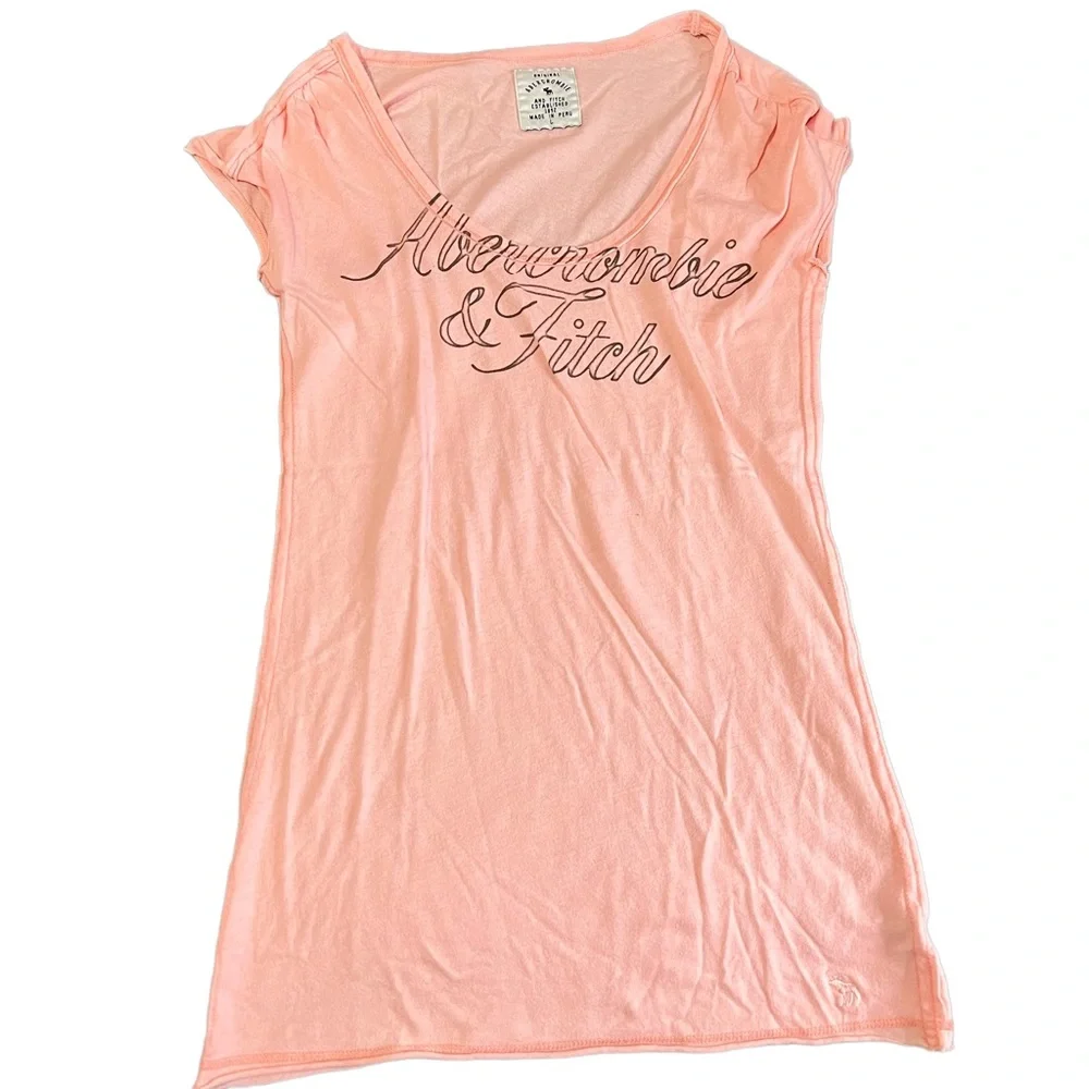 Set Of 2 Vintage Y2K Abercrombie & Fitch Spellout Tops Large L - Picture 6 of 8